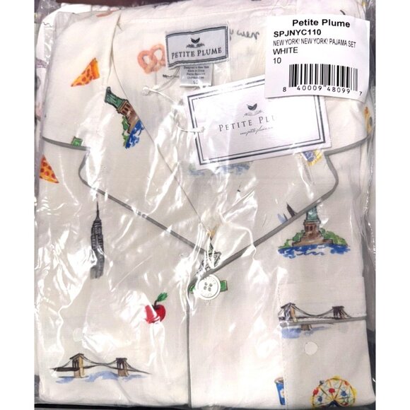 Petite Plume New York Pajama Set Size 10 Kids Flannel Button-Up Sleepwear - Picture 2 of 13